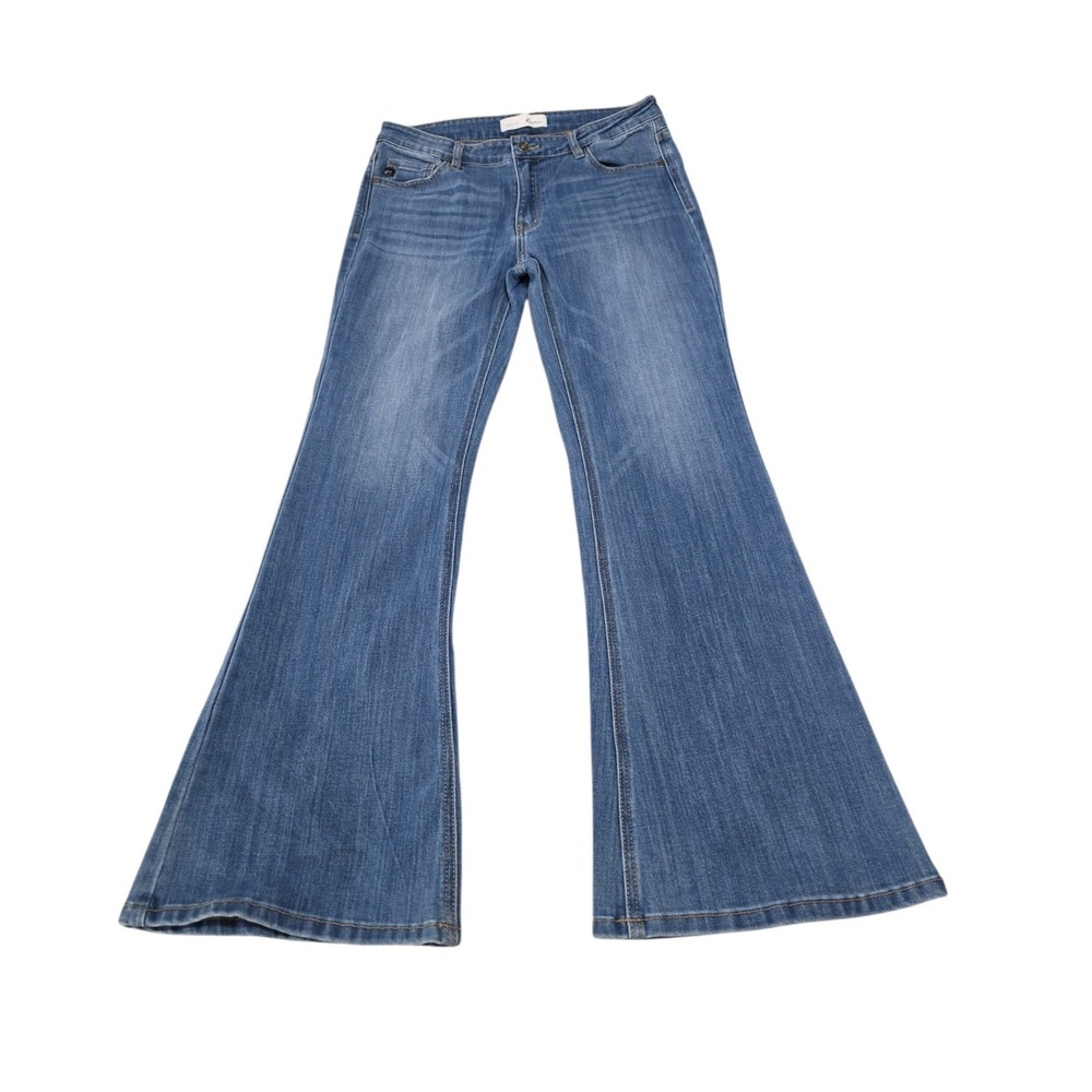 KanCan Petite Flare Jeans Medium Wash High Rise KC6102LOM-PT Size 13/30